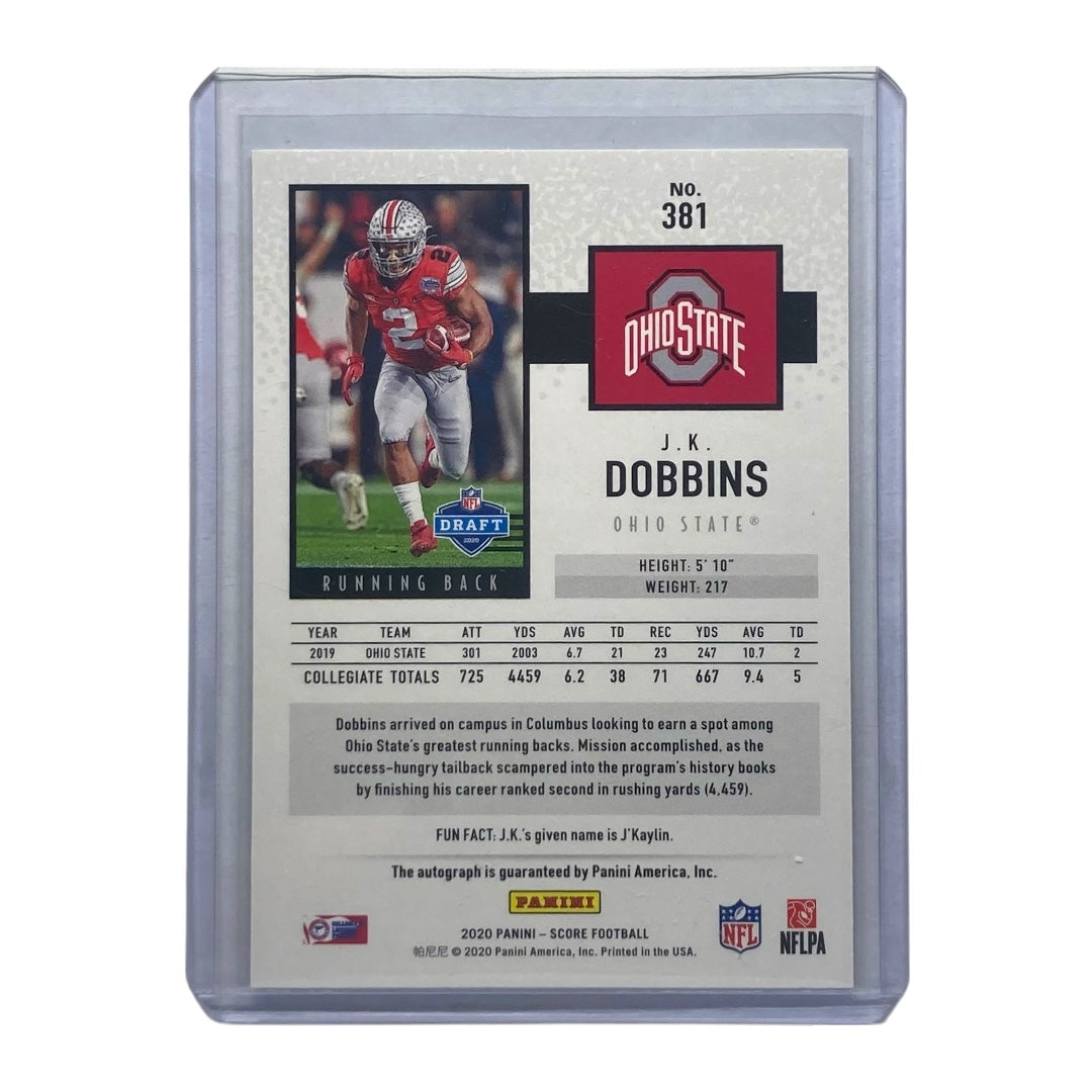 PANINI NFLカード SCORE J. K. DOBBINS OHIO STATE #381 中古 IT2