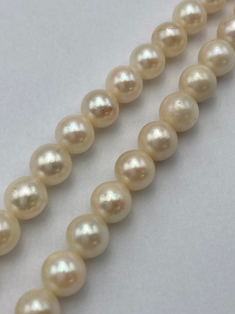 5.5~6.0mm パール ネックレス シルバー 中古 D4