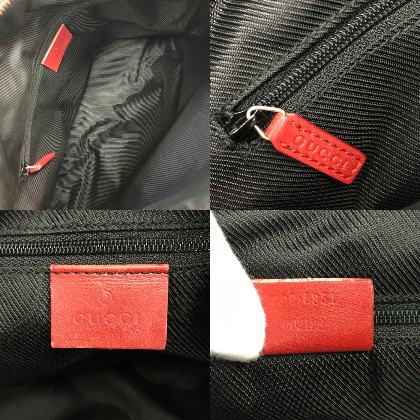GUCCI グッチ GGキャンバス ミニボストンバッグ レディース レザー ショルダー ハンドバッグ グレー/レッド 0851 中古 T1