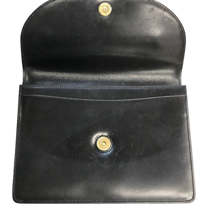 CELINE セリーヌ ショルダーバッグ レディース レザー ゴールドチェーン シンプル クラッチバッグ ブラック 中古 T1