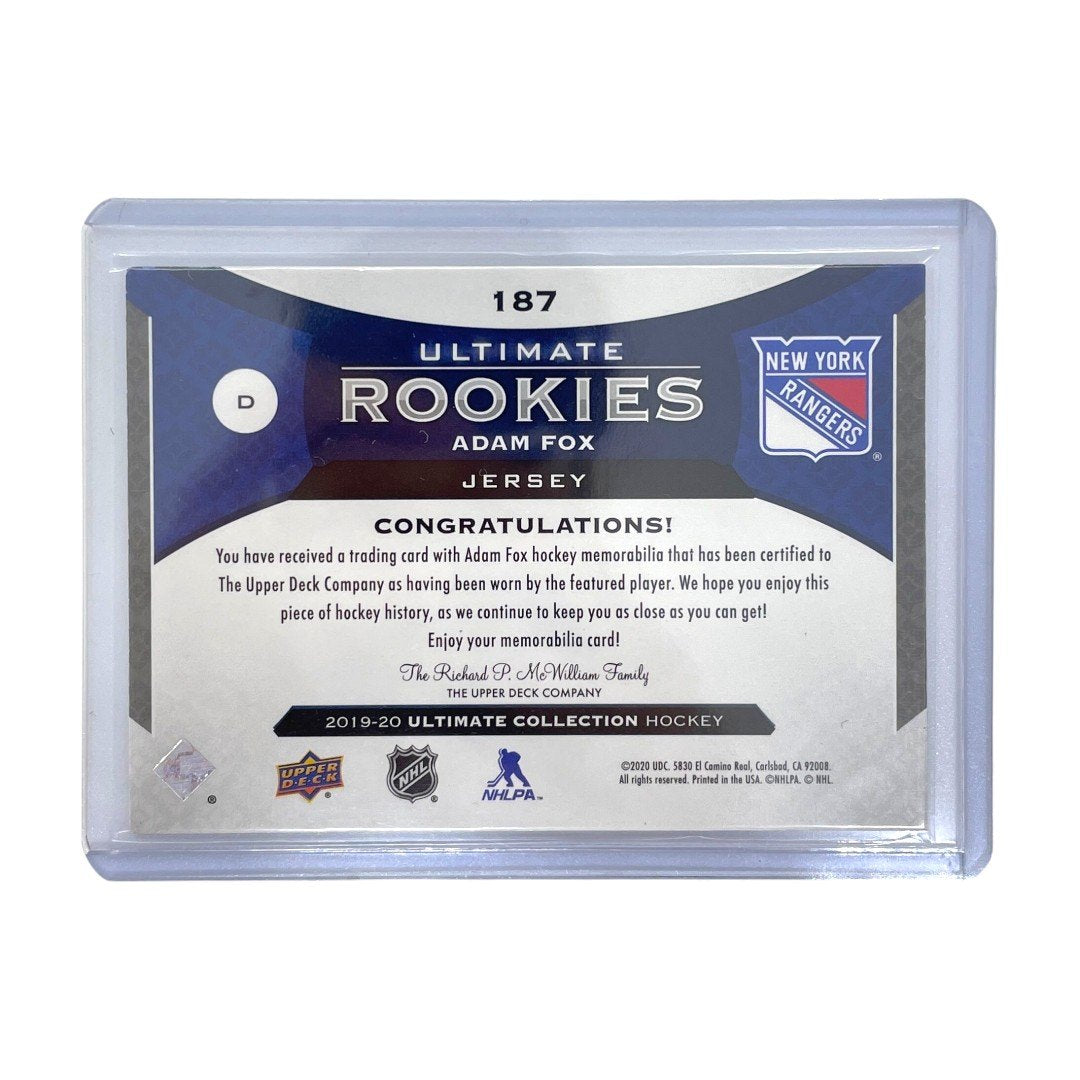 UPPER DECK NHLカード ULTIMATE COLLECTION ADAM FOX RANGERS 045/399 #187 中古 IT1