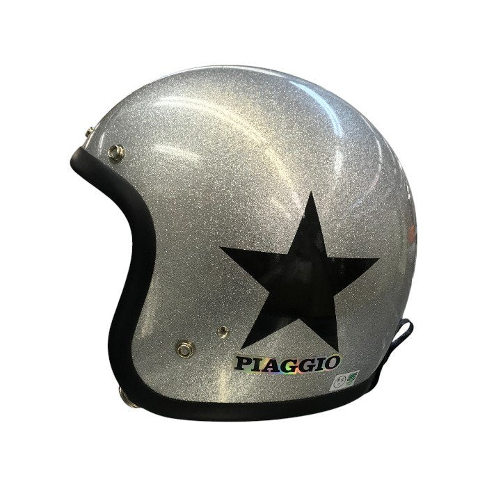BUCO ブコ ジェットヘルメット スター 星柄 バイク 二輪用 ラメ SG/PSC シルバーフレーク 中古 T1