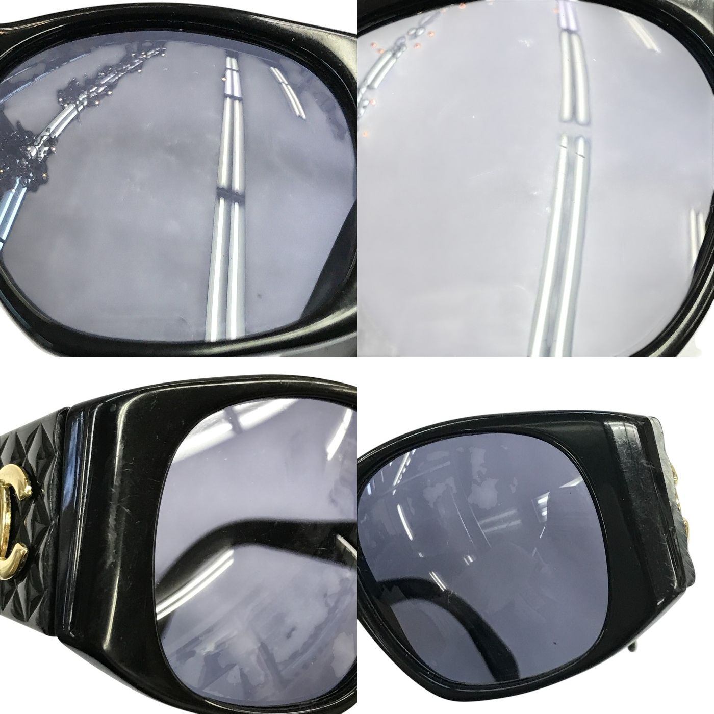CHANEL シャネル サングラス レディース マトラッセ ココマーク ヴィンテージ フルリム ブラック/ブルー系 01450 94305 中古 T1