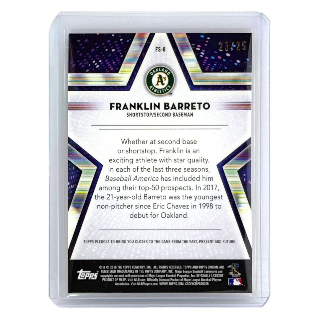 TOPPS MLBカード CHROME FRANKLIN BARRETO OAKLAND ATHLETICS /25 #FS-8 中古 IT1
