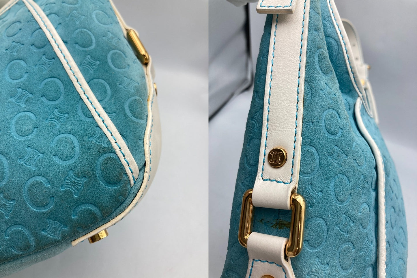 CELINE セリーヌ Cマカダム スエード ショルダーバッグ 中古 D4