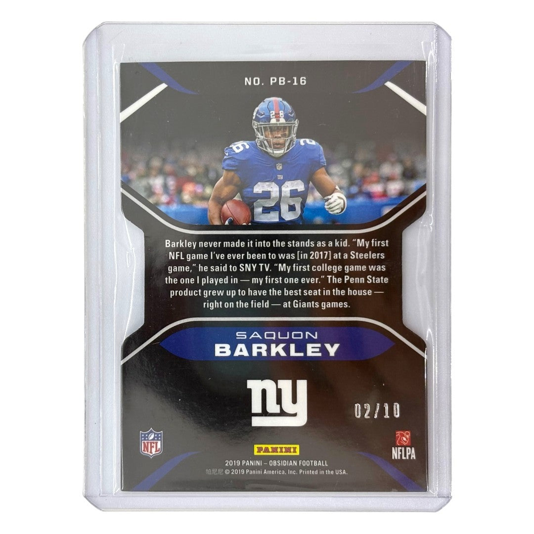 PANINI NFLカード OBSIDIAN DIE-CUT SAQUON BARKLEY GIANTS 02/10 #PB-16 中古 IT1