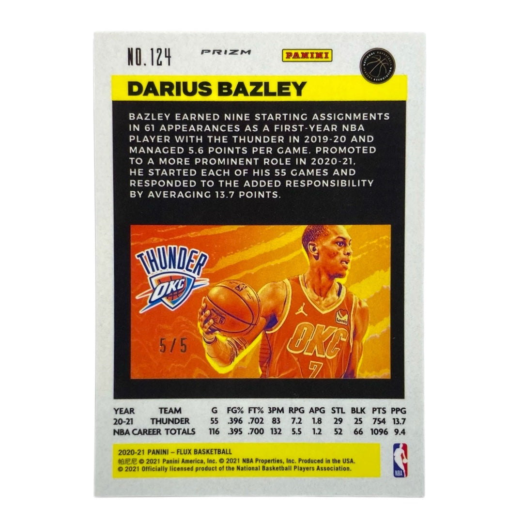 PANINI NBAカード FLUX PRIZM DARIUS BAZLEY THUNDER /5 #124 中古 IT2