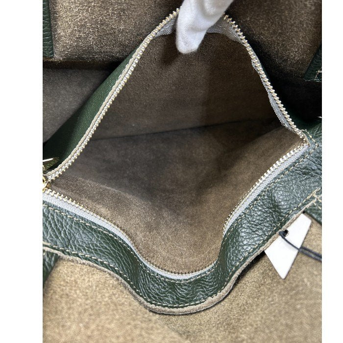 Bagolo バゴロ トートバッグ レディース ピンバッジ レザー カーキグリーン 鞄 本革 通勤 かわいい 中古 W1