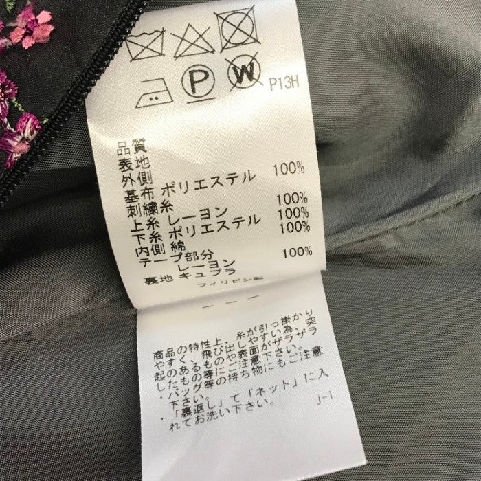 TOCCA トッカ ワンピース レディース 春夏 ノースリーブ 膝丈 花柄 総柄 ドレス 刺繍 ピンク/ブラック 2サイズ OPTOKW0560 中古 T1