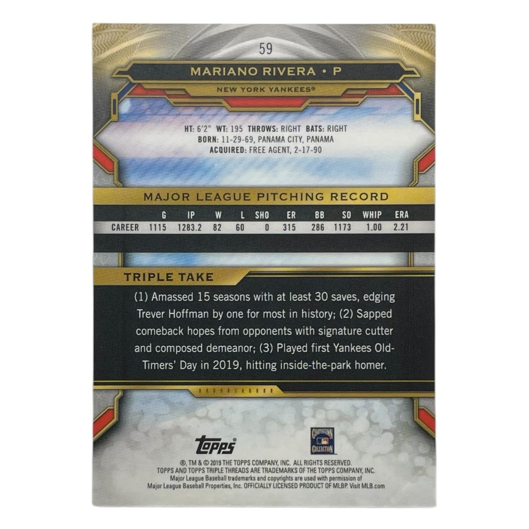 TOPPS MLBカード TRIPLE THREADS MARIANO RIVERA NEW YORK YANKEES /259 #59 中古 IT2