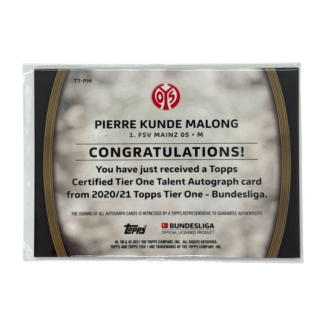 TOPPS サッカーカード TIER ONE PIERRE KUNDE MALONG MAINZ 053/100 #TT-PM 中古 IT1