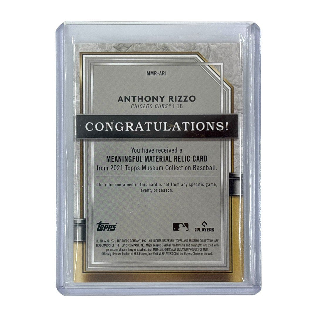 TOPPS MLBカード MUSEUM COLLECTION ANTHONY RIZZO CHICAGO CUBS 20/35 #MMR-ARI 中古 IT1
