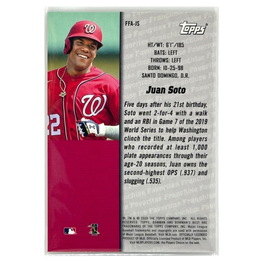 TOPPS MLBカード BOWMAN'S BEST JUAN SOTO WASHINGTON NATIONALS #FFA-JS 中古 IT1