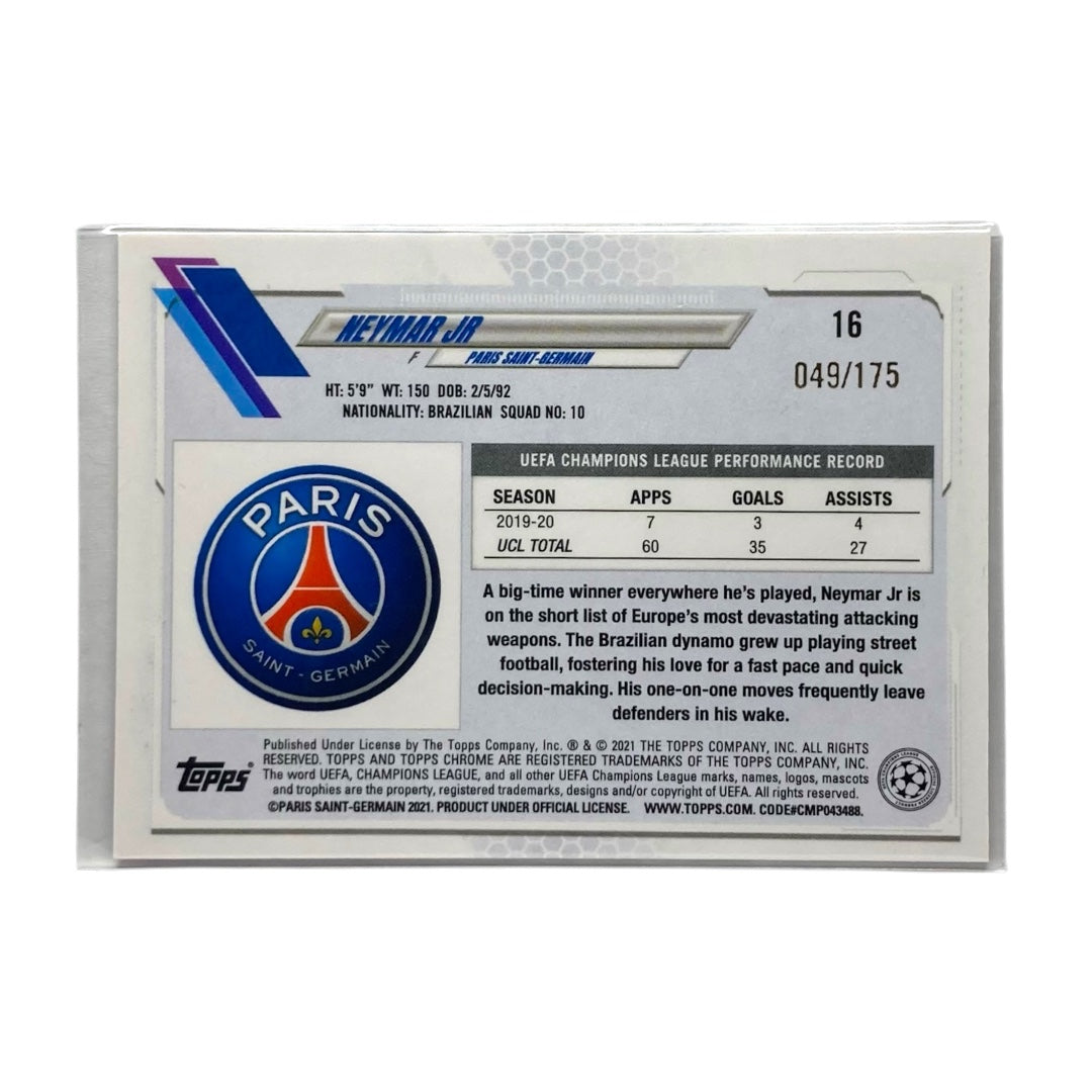 TOPPS サッカーカード CHROME NEYMAR JR PARIS SAINT-GERMAIN /175 #16 中古 IT2
