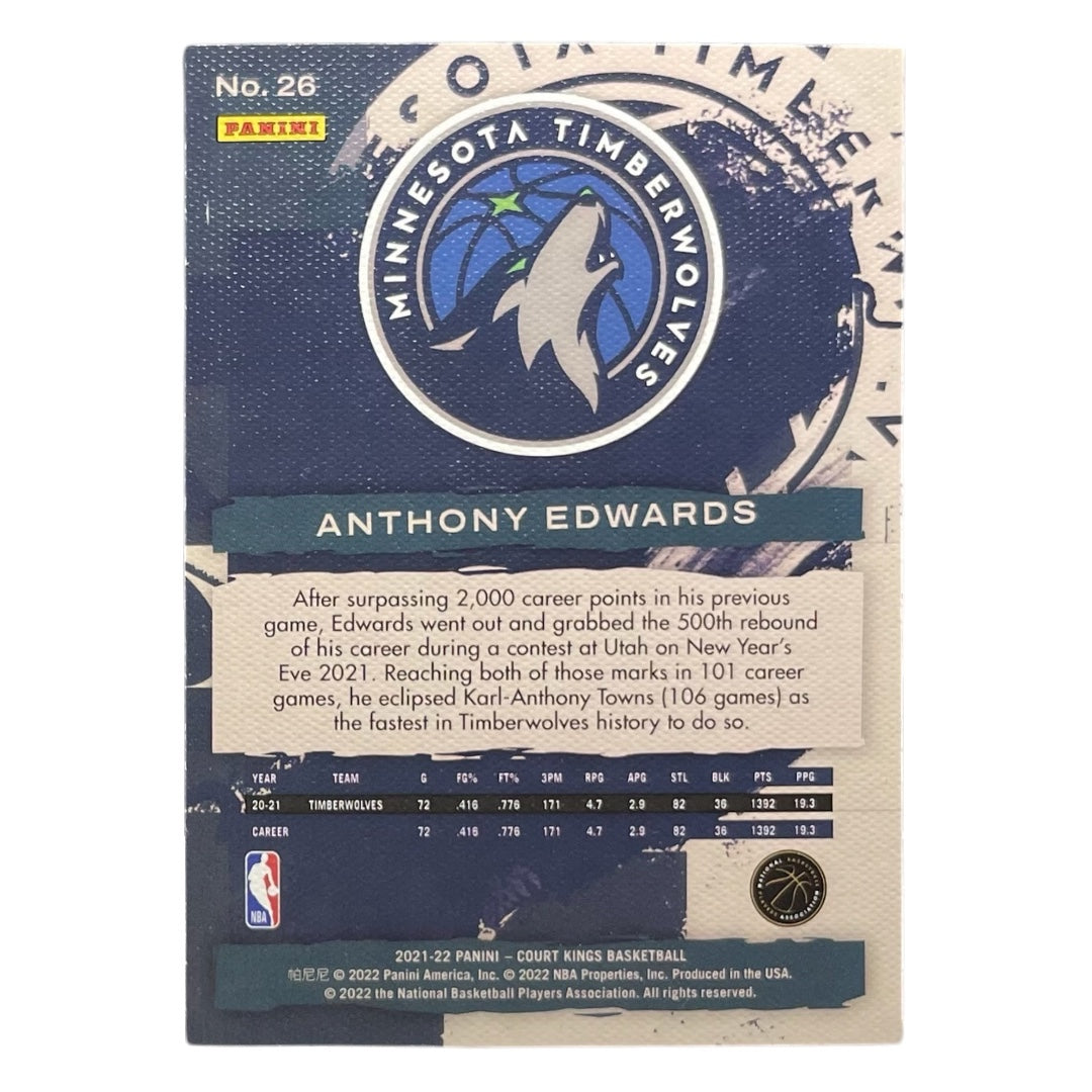 PANINI NBAカード COURT KINGS ANTHONY EDWARDS MINNESOTA TIMBERWOLVES #26 中古 IT2