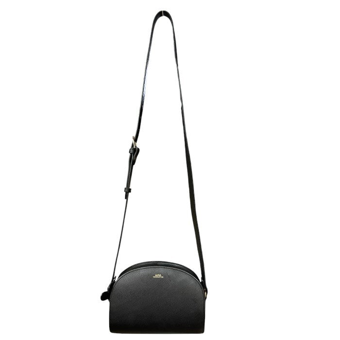 A.P.C ア-・ペー・セー DEMI-LUNE ショルダーバッグ エンボス加工 バッグ 鞄 レディース レザー 肩掛け 斜め掛け 中古 W4