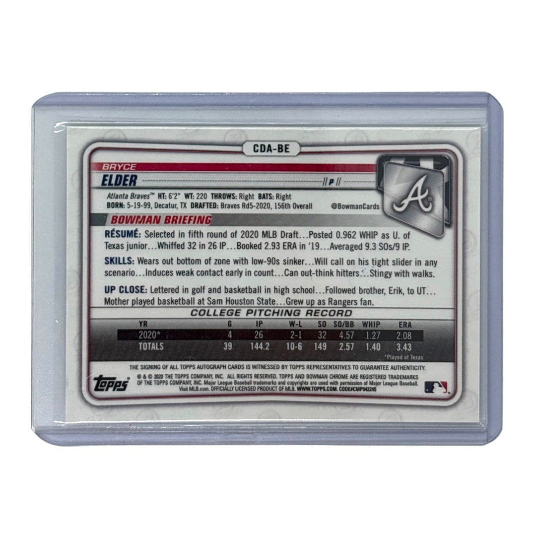 TOPPS MLBカード BOWMAN CHROME 1ST BRYCE ELDER ATLANTA BRAVES /71 #CDA-BE 中古 IT1