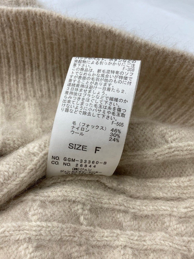 ROPE ロペ フォックスファー 46% ケーブルニット レディース 中古 D4