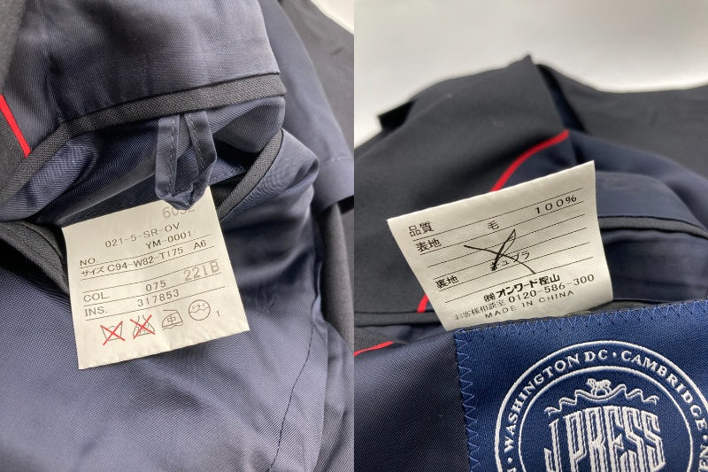 J.PRESS ジェイプレス 段返り3釦 テーラードジャケット 背抜き サイズA6 メンズ 中古 D4