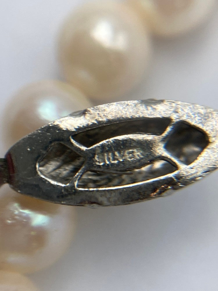 5.5~6.0mm パール ネックレス シルバー 中古 D4