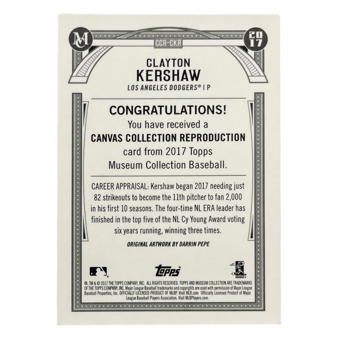 TOPPS MLBカード MUSEUM COLLECTION CLAYTON KERSHAW LOS ANGELES DODGERS #CCR-CKR 中古 IT2