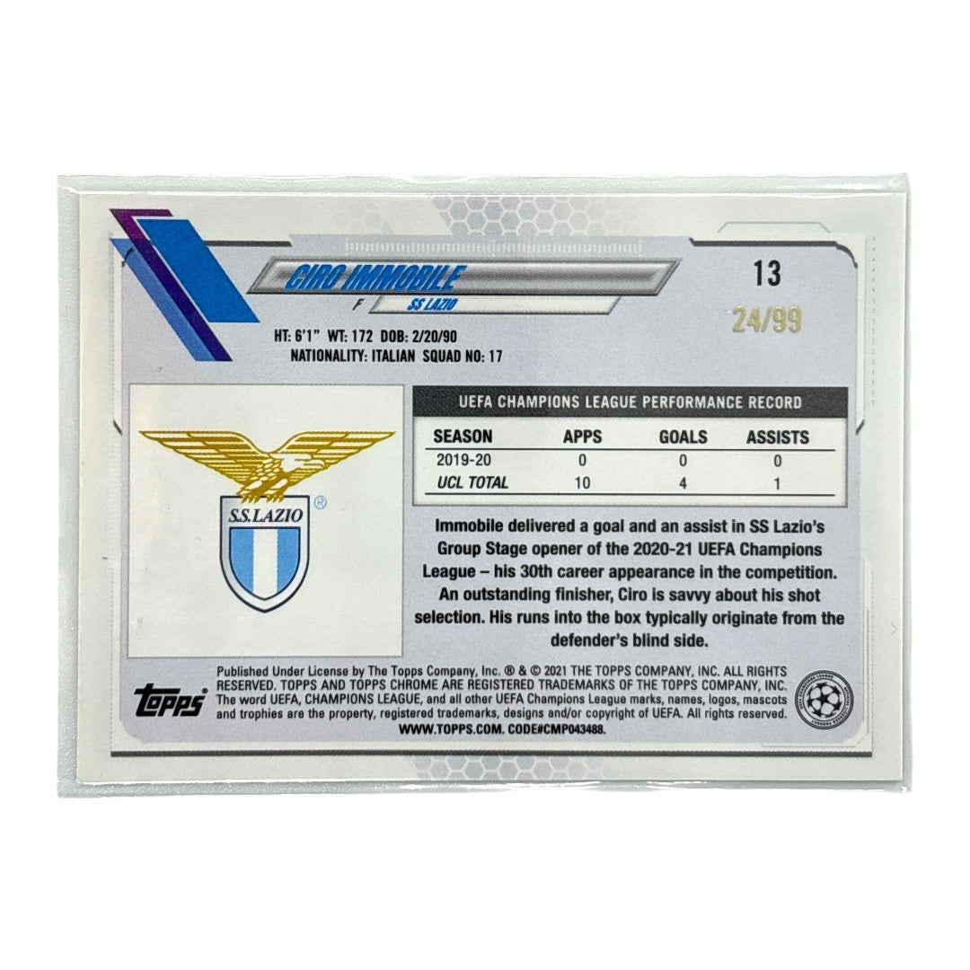 TOPPS サッカーカード CHROME CIRO IMMOBILE LAZIO /99 #13 中古 IT1