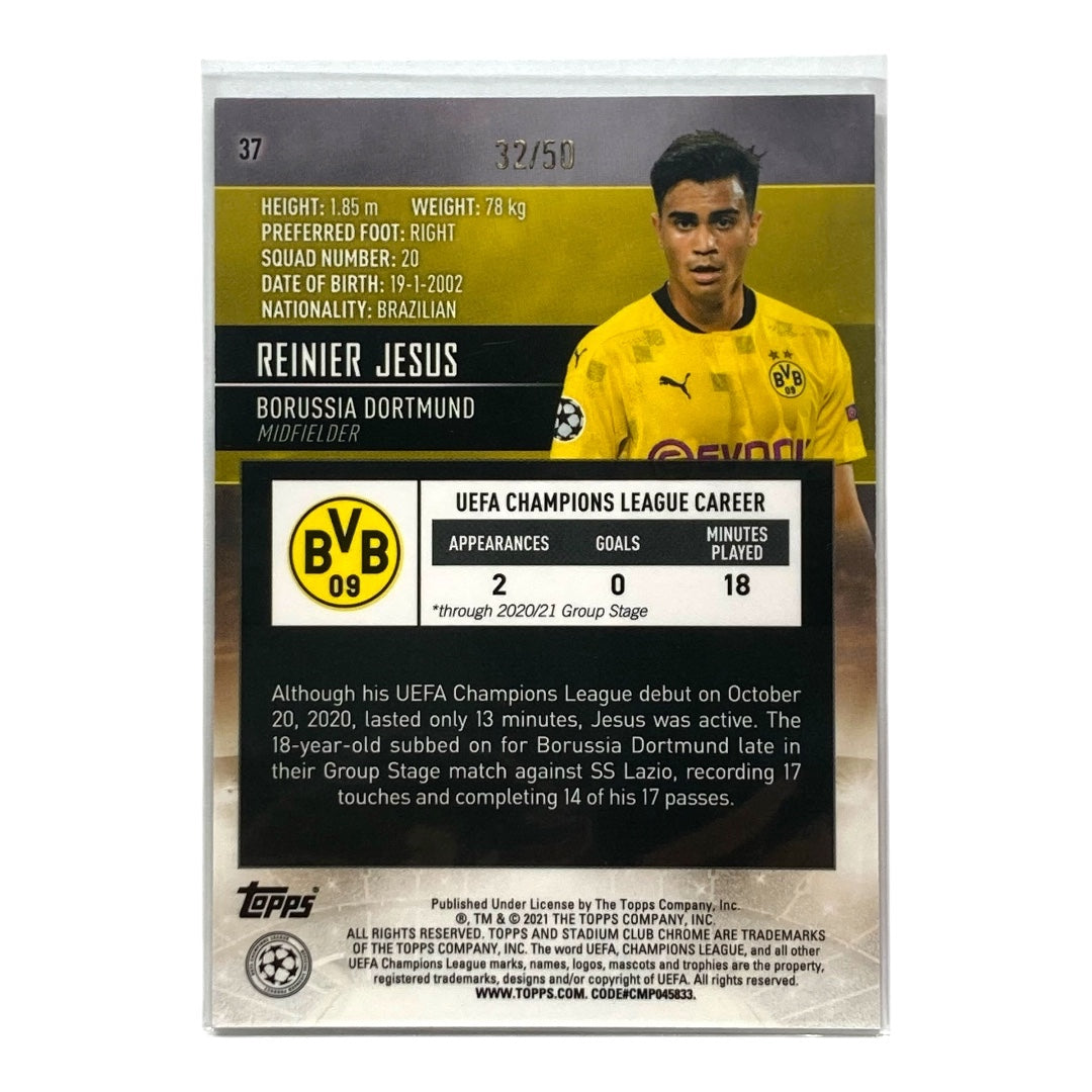 TOPPS サッカーカード STADIUM CLUB CHROME REINIER JESUS DORTMUND 32/50 #37 中古 IT2