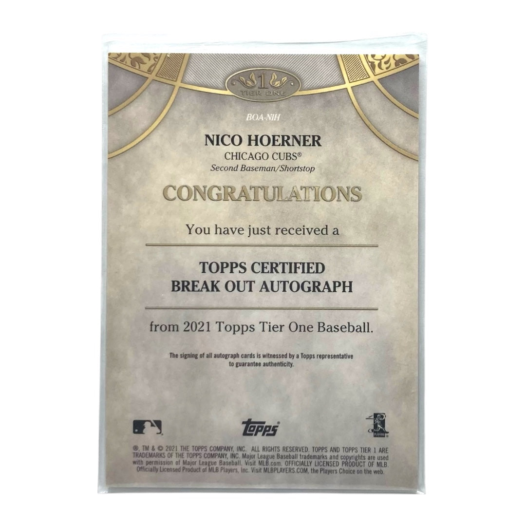 TOPPS MLBカード TIER 1 NICO HOERNER CHICAGO CUBS /200 #BOA-NIH 中古 IT2