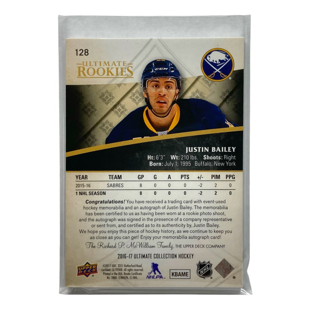 UPPER DECK NHLカード ULTIMATE COLLECTION JUSTIN BAILEY SABRES 02/49 #128 中古 IT2