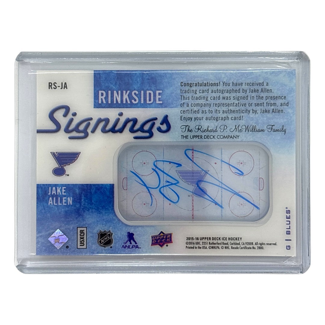 UPPER DECK NHLカード ICE JAKE ALLEN BLUES #RS-JA 中古 IT1
