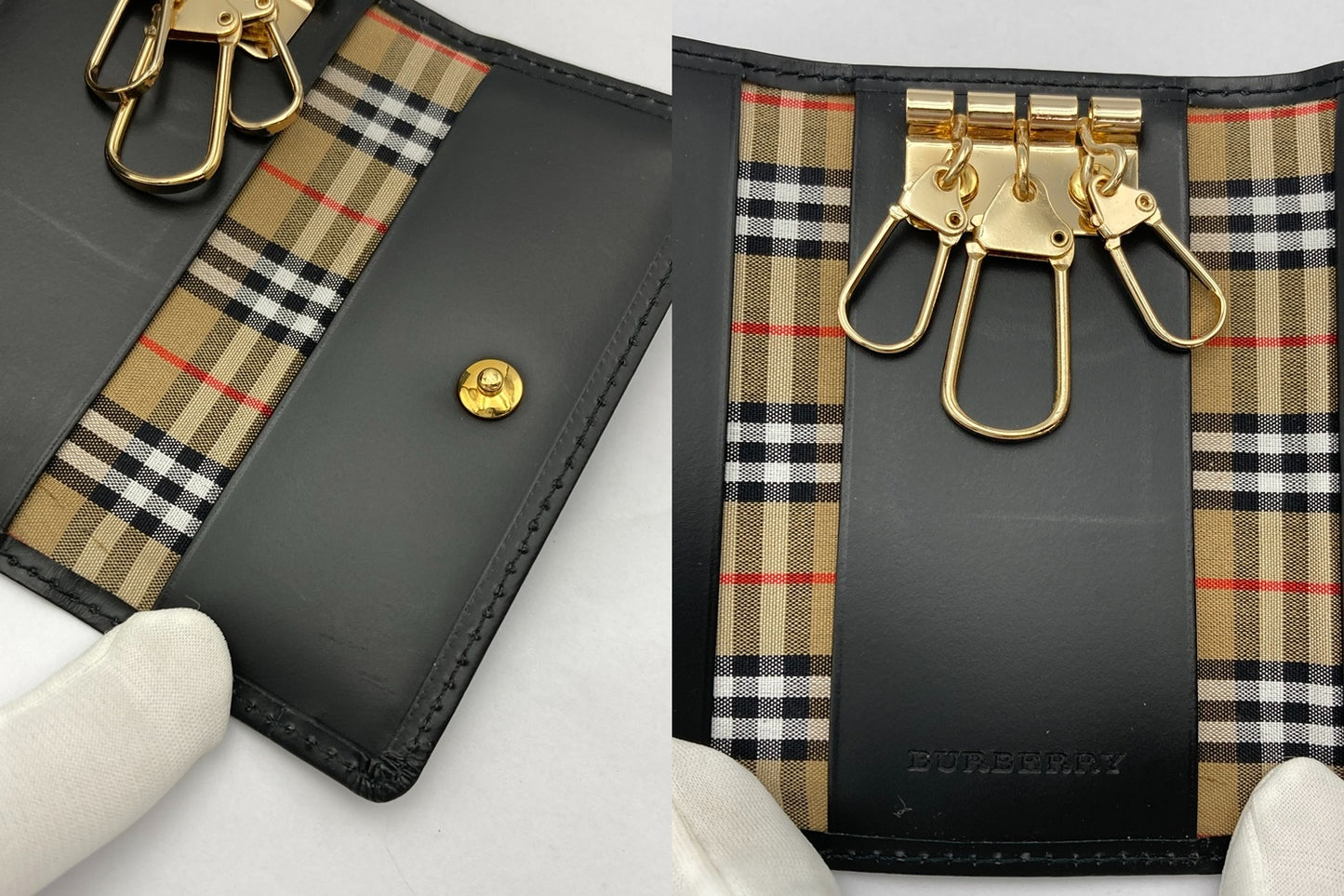 BURBERRY バーバリー ノバチェック 3連キーケース FN116/EX09 中古 D4