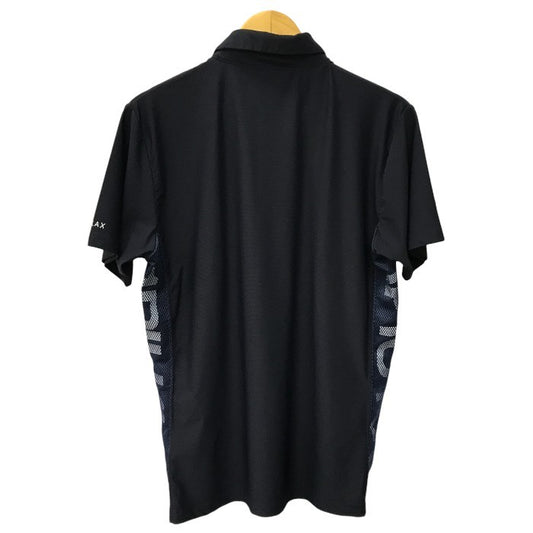 1PIU1UGUALE3 ウノピュウノウグァーレトレ RELAX ポロシャツ メンズ 夏 半袖 ゴルフ ストレッチ メッシュ 折り鶴 ブラック XLサイズ 中古 T1