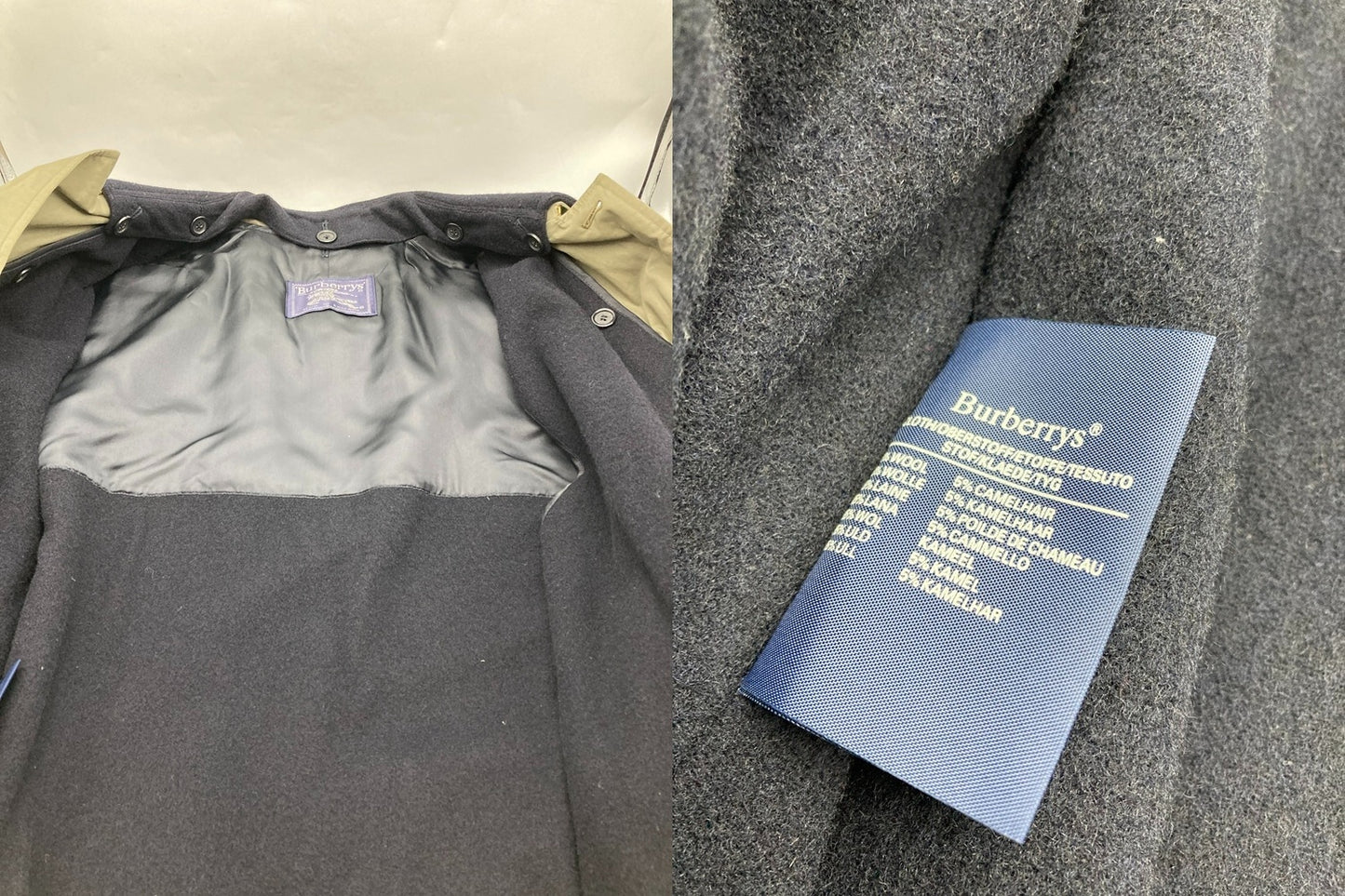 Burberrys バーバリーズ イングランド製 ライナー付 ステンカラーコート カーキ 中古 D4