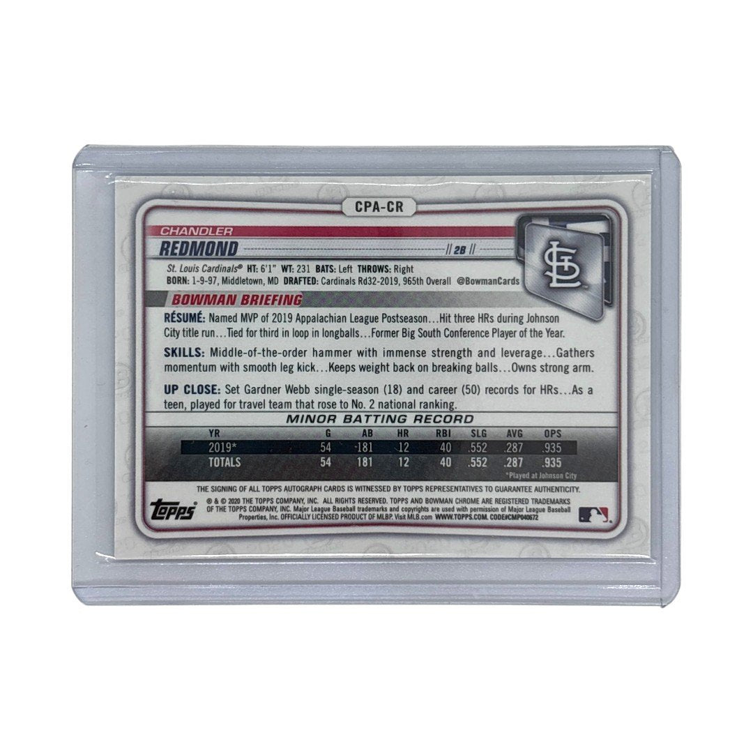 TOPPS MLBカード BOWMAN CHROME 1ST CHANDLER REDMOND ST. LOUIS CARDINALS 043/150 #CPA-CR 中古 IT1