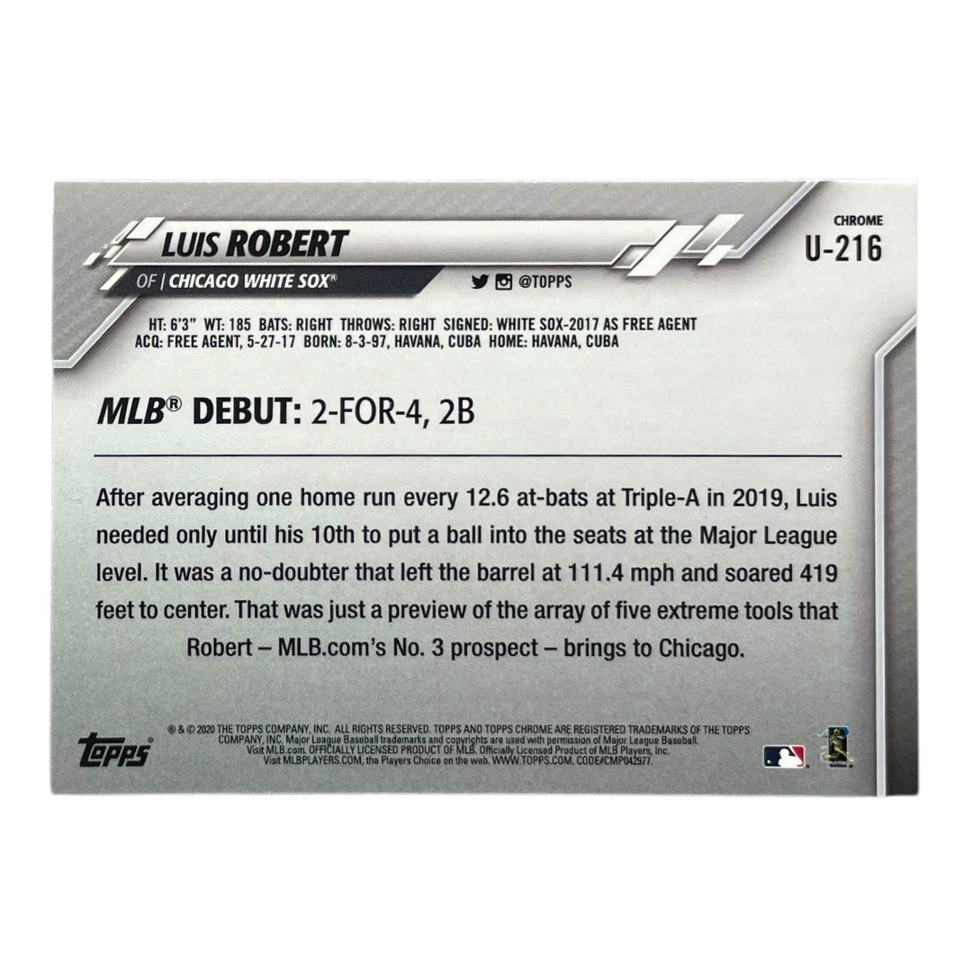 TOPPS MLBカード CHROME LUIS ROBERT CHICAGO WHITE SOX #U-216 中古 IT2