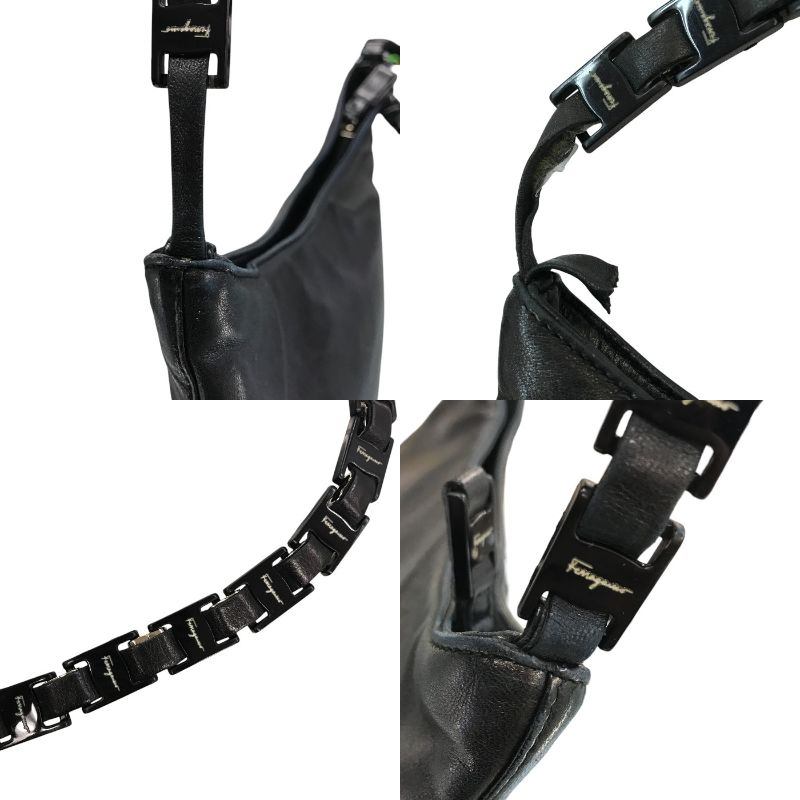 Salvatore Ferragamo サルヴァトーレ フェラガモ ショルダーバッグ レディース ヴァラ チェーンショルダー ブラック P21 8801 中古 T1