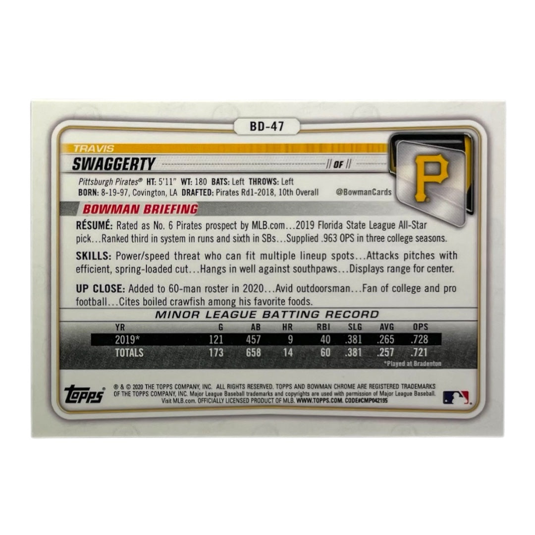 TOPPS MLBカード BOWMAN CHROME TRAVIS SWAGGERTY PITTSBURGH PIRATES /99 #BD-47 中古 IT2