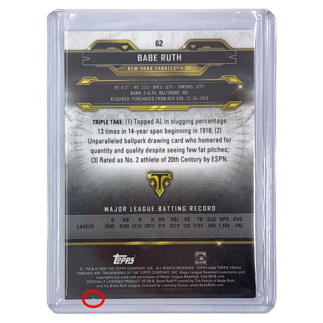TOPPS MLBカード TRIPLE THREADS BABE RUTH NEW YORK YANKEES /299 #62 中古 IT1