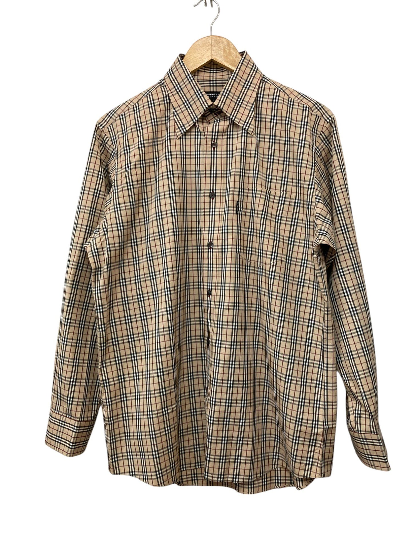 BURBERRY BLACK LABEL バーバリー ブラックレーベル ノバチェック 長袖シャツ サイズ3 メンズ BMW90-902 中古 D4