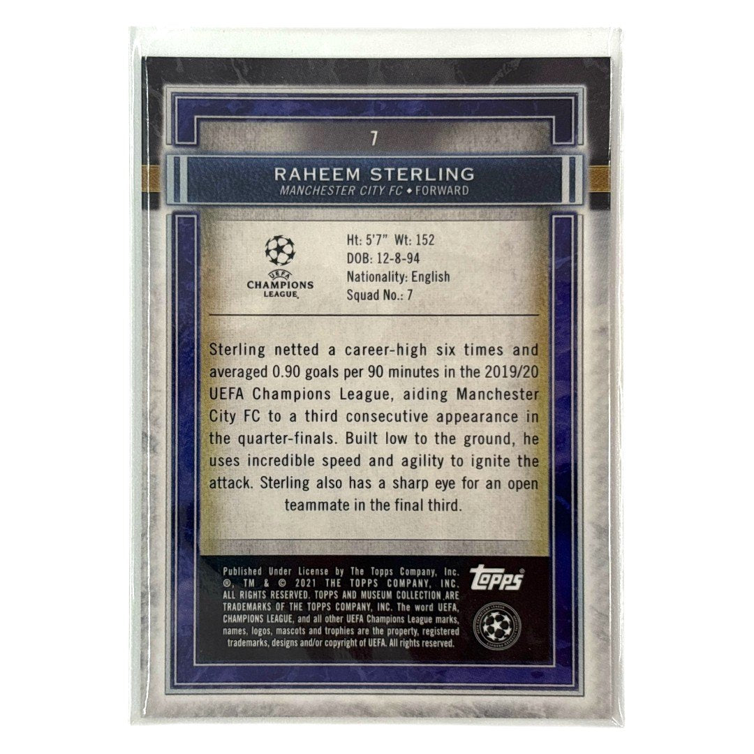 TOPPS サッカーカード MUSEUM COLLECTION RAHEEM STERLING MANCHESTER CITY 02/75 #7 中古 IT1