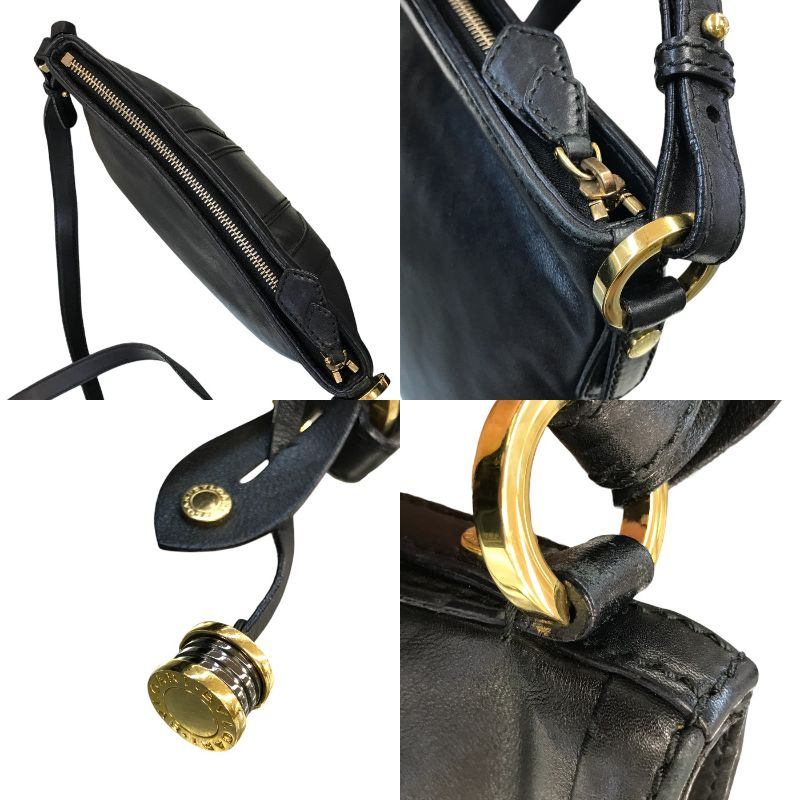 BVLGARI ブルガリ ショルダーバッグ レディース レザー ビーゼロワン ロゴ 斜め掛け ブラック 中古 T1