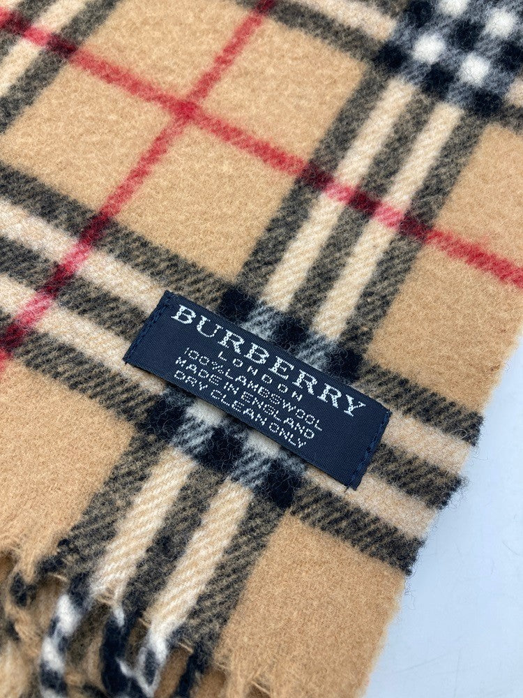 BURBERRY LONDON バーバリーロンドン 英国製 ノバチェック マフラー ウール100% 中古 4