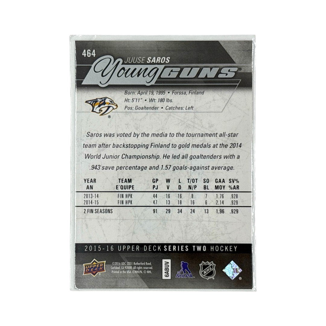 UPPER DECK NHLカード SERIES TWO JUUSE SAROS PREDATORS #464 中古 IT1