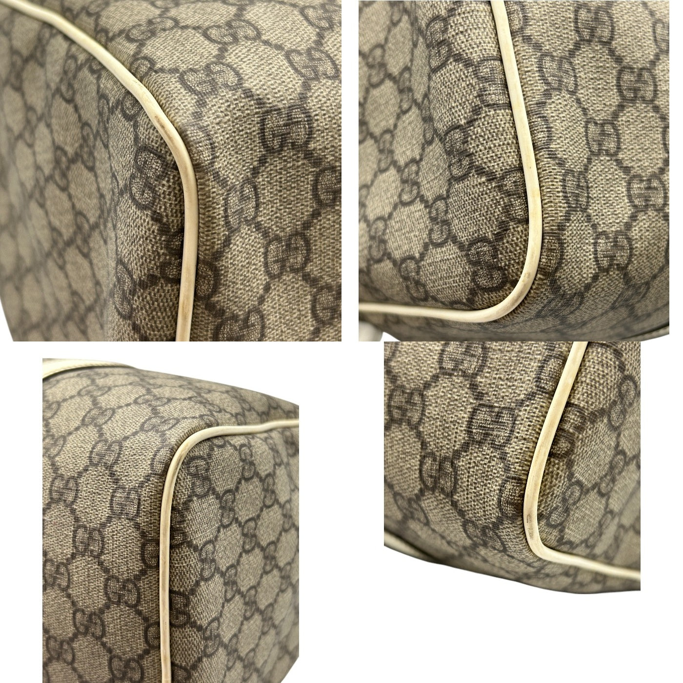 GUCCI グッチ ボストンバッグ ユニセックス GGプラス ホワイト/グレー 193603 鞄 おしゃれ ブランド エナメル レディース メンズ 中古 W4