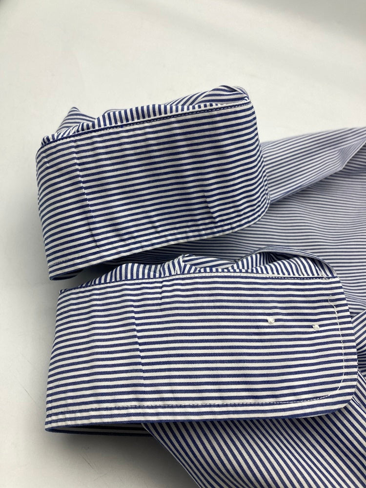 Brooks Brothers 346 ブルックスブラザーズ ボタンダウン ストライプ 長袖シャツ スリムフィット サイズ16 中古 D4