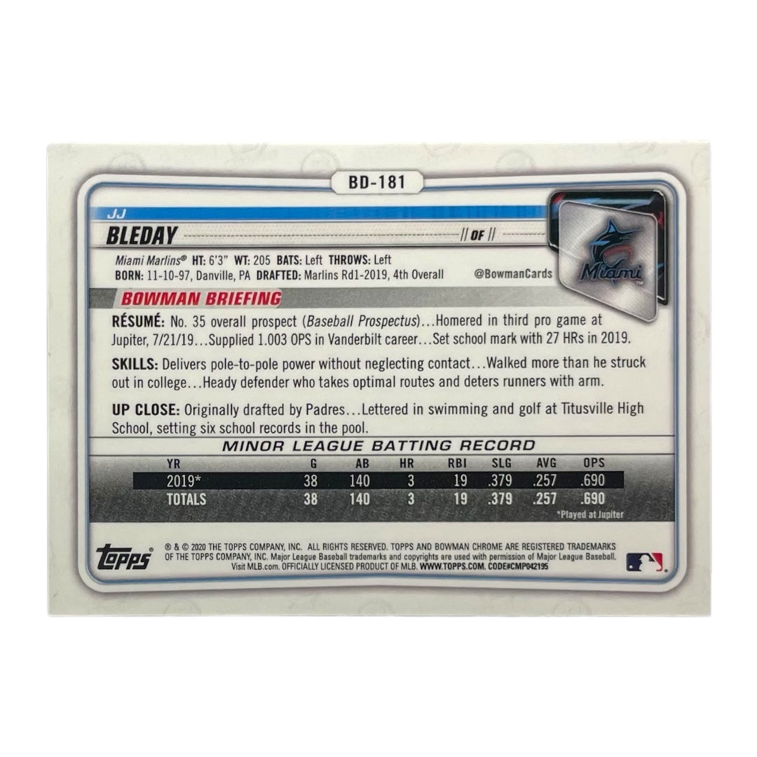 TOPPS MLBカード BOWMAN CHROME JJ BLEDAY MIAMI MARLINS /99 #BD-181 中古 IT2