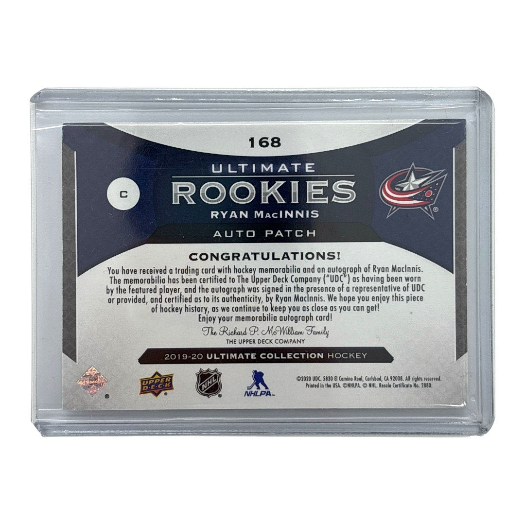 UPPER DECK NHLカード ULTIMATE COLLECTION RYAN MACLNNIS BLUE JACKETS 15/99 #168 中古 IT1