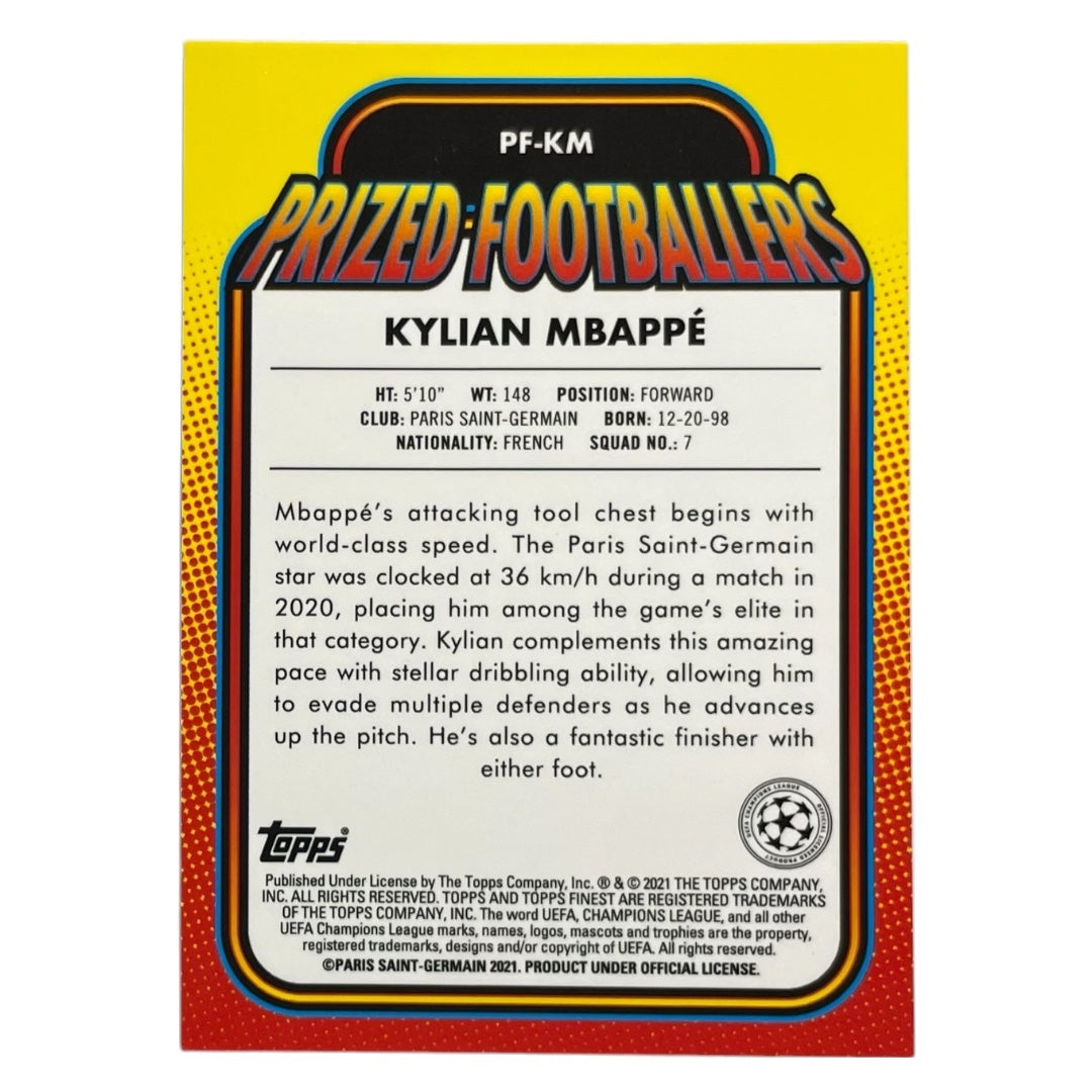 TOPPS サッカーカード FINEST PRIZED FOOTBALLERS KYLIAN MBAPPE PARIS SAINT GERMAIN #PF-KM 中古 IT2