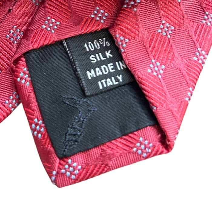 TRUSSARDI トラサルディ シルク ネクタイ ブランド メンズ ビジネス 総柄 レッド 中古 W4