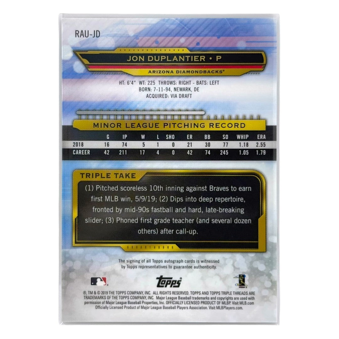 TOPPS MLBカード TRIPLE THREADS JON DUPLANTIER ARIZONA DIAMONDBACKS /99 #RAU-JD 中古 IT1